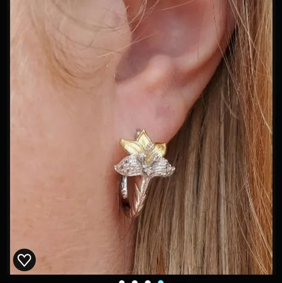 Concorde Collection Believe in Miracles Flower Earings White Topaz Sterl… - Picture 2 of 9